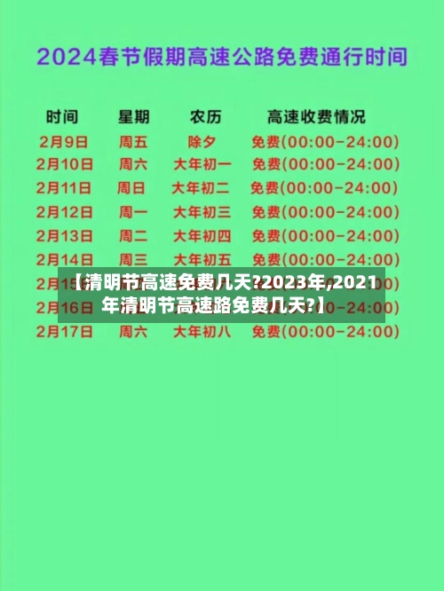 【清明节高速免费几天?2023年,2021年清明节高速路免费几天?】-第2张图片