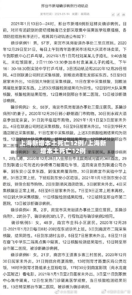 上海新增本土死亡12例/上海新增本土死亡12例