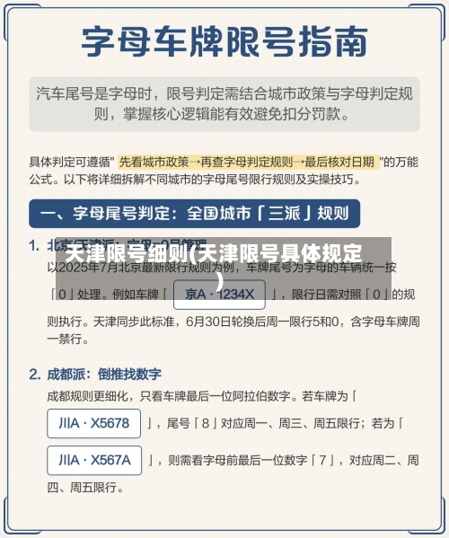 天津限号细则(天津限号具体规定)