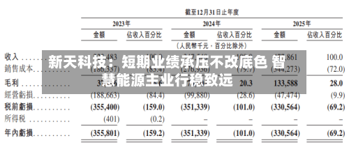 新天科技：短期业绩承压不改底色 智慧能源主业行稳致远