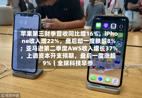 苹果第三财季营收同比增16%，iPhone收入增22%	，盘后却一度跌超8%；亚马逊第二季度AWS收入增长37%，上调资本开支预期，盘后一度涨超9%丨全球科技早参-第2张图片
