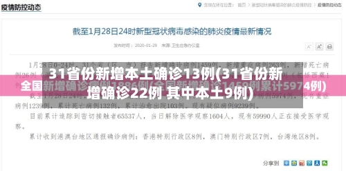 31省份新增本土确诊13例(31省份新增确诊22例 其中本土9例)