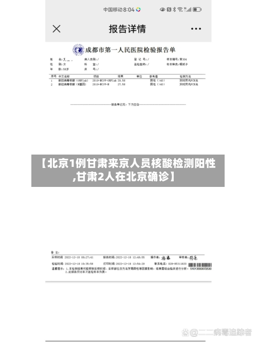 【北京1例甘肃来京人员核酸检测阳性,甘肃2人在北京确诊】-第2张图片