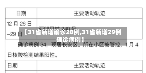 【31省新增确诊28例,31省新增29例确诊病例】-第2张图片