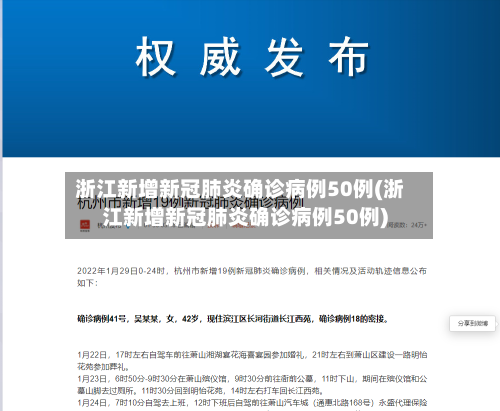 浙江新增新冠肺炎确诊病例50例(浙江新增新冠肺炎确诊病例50例)