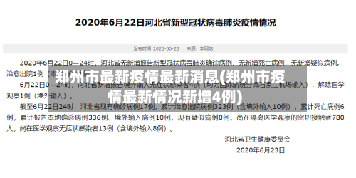 郑州市最新疫情最新消息(郑州市疫情最新情况新增4例)