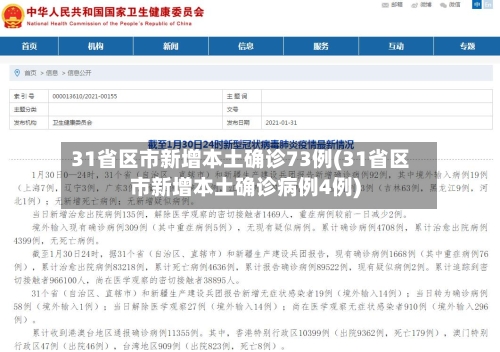 31省区市新增本土确诊73例(31省区市新增本土确诊病例4例)