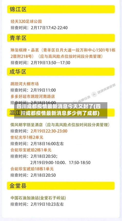 四川成都疫情最新消息今天又封了(四川成都疫情最新消息多少例了成都)