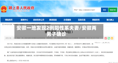 安徽一地发现2例阳性系夫妻/安徽两男子确诊-第2张图片