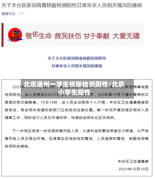 北京通州一学生核酸检测阳性/北京小学生阳性-第2张图片