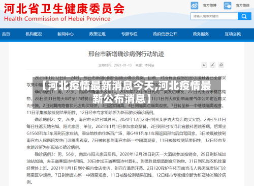 【河北疫情最新消息今天,河北疫情最新公布消息】