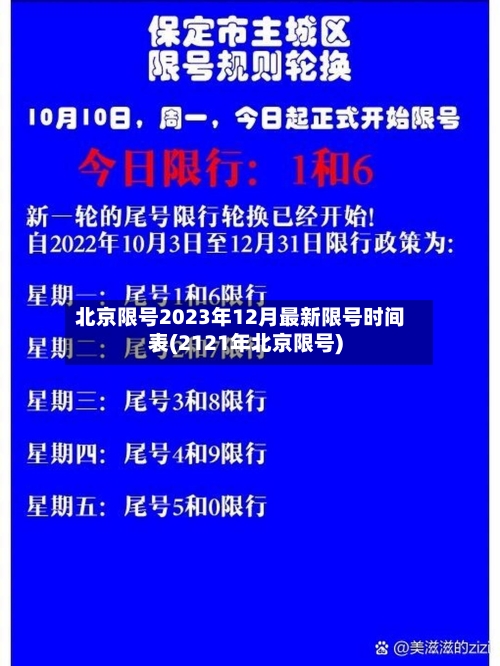 北京限号2023年12月最新限号时间表(2121年北京限号)-第2张图片