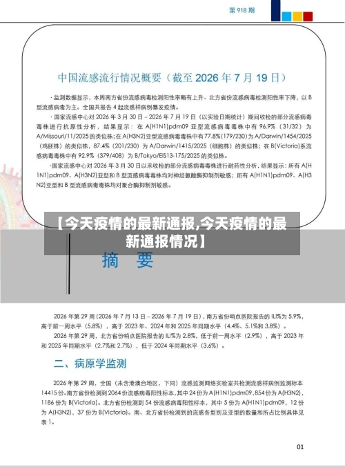 【今天疫情的最新通报,今天疫情的最新通报情况】