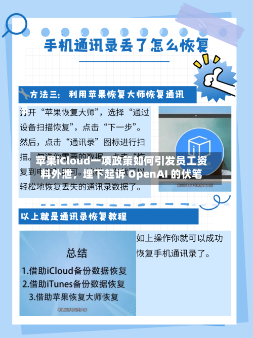 苹果iCloud一项政策如何引发员工资料外泄，埋下起诉 OpenAI 的伏笔