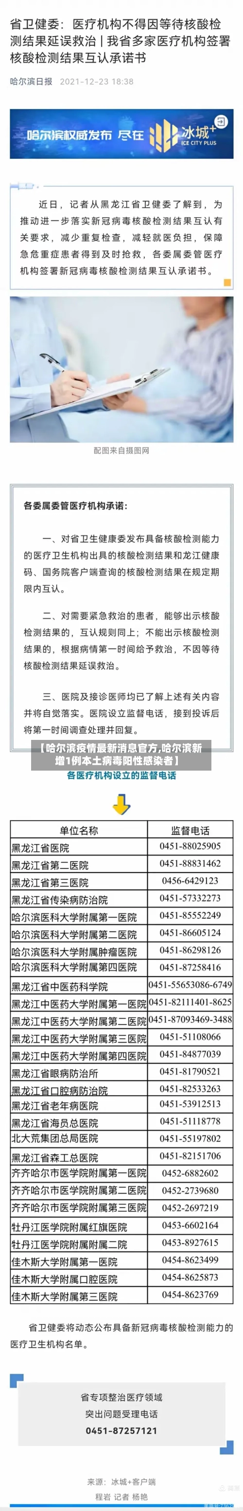 【哈尔滨疫情最新消息官方,哈尔滨新增1例本土病毒阳性感染者】