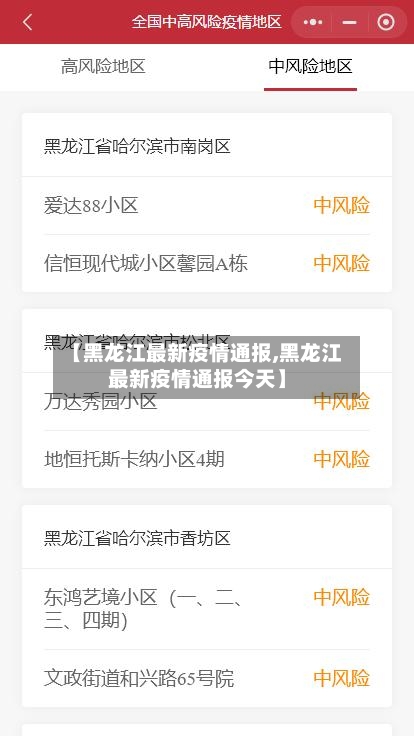 【黑龙江最新疫情通报,黑龙江最新疫情通报今天】