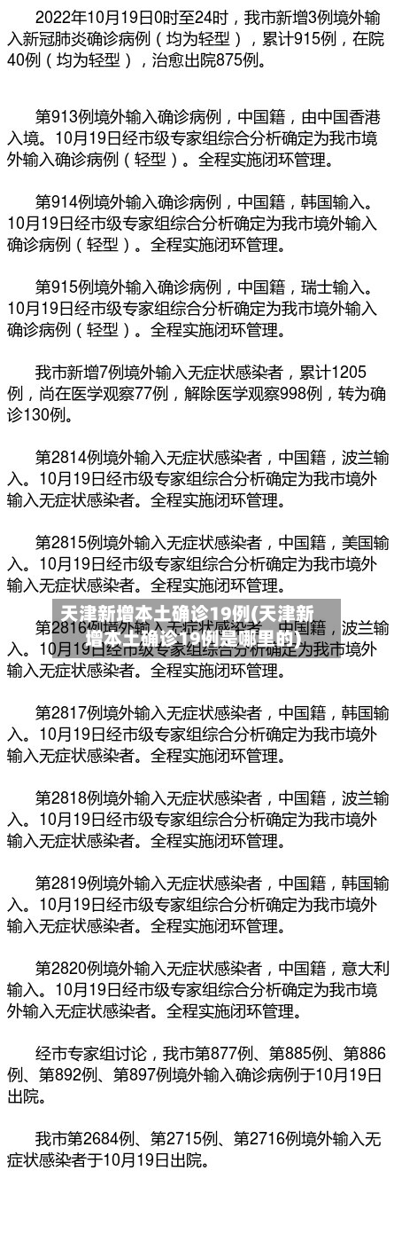天津新增本土确诊19例(天津新增本土确诊19例是哪里的)