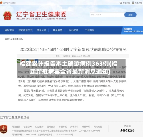 福建累计报告本土确诊病例363例(福建新冠病毒全省最新消息通知)
