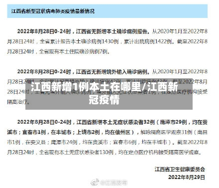 江西新增1例本土在哪里/江西新冠疫情-第2张图片