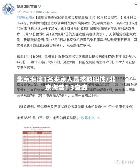 北京海淀1名来京人员核酸阳性/北京海淀1 3查询