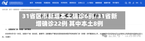 31省区市新增本土确诊6例/31省新增确诊22例 其中本土8例-第3张图片