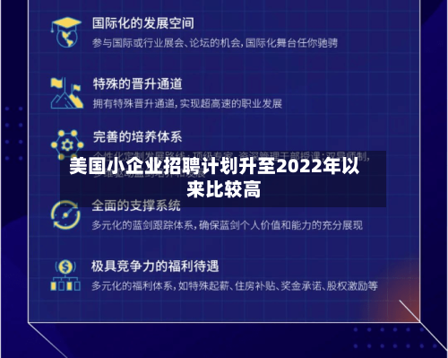 美国小企业招聘计划升至2022年以来比较高
-第2张图片