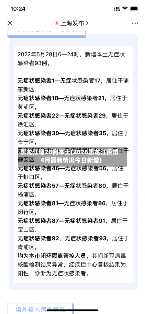 黑龙江增28例本土(2026黑龙江疫情4月最新情况今日新增)