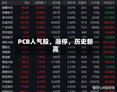 PCB人气股，涨停	，历史新高-第2张图片