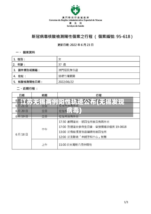 江苏无锡两例阳性轨迹公布(无锡发现病毒)-第3张图片
