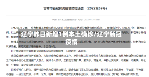 辽宁昨日新增1例本土确诊/辽宁新冠疫情-第3张图片