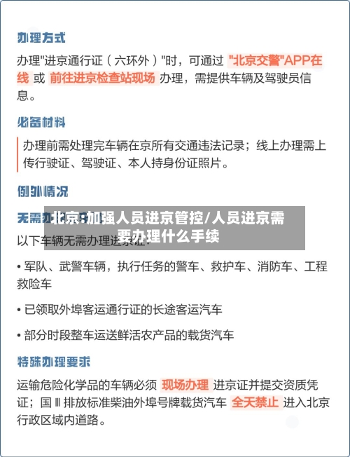 北京:加强人员进京管控/人员进京需要办理什么手续-第2张图片