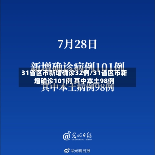 31省区市新增确诊32例/31省区市新增确诊101例 其中本土98例-第2张图片