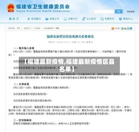 【福建最新疫情,福建最新疫情区县名单】-第2张图片