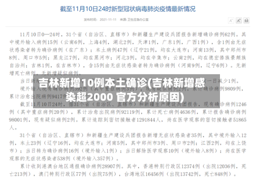 吉林新增10例本土确诊(吉林新增感染超2000 官方分析原因)