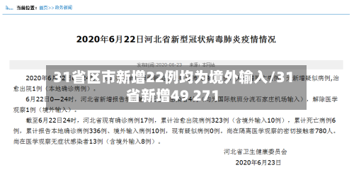 31省区市新增22例均为境外输入/31省新增49 271-第2张图片