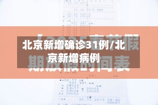 北京新增确诊31例/北京新增病例