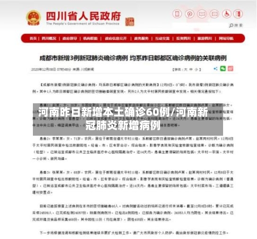 河南昨日新增本土确诊60例/河南新冠肺炎新增病例