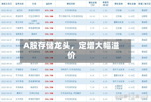 A股存储龙头，定增大幅溢价-第3张图片