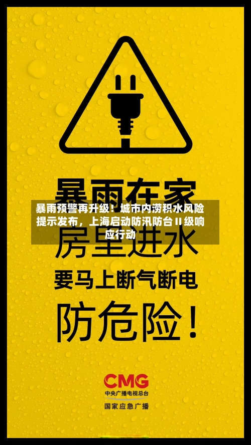 暴雨预警再升级！城市内涝积水风险提示发布，上海启动防汛防台Ⅱ级响应行动