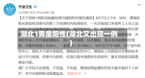 湖北1男童阳性(湖北又出现一例)