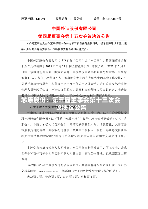 芯原股份：第三届董事会第十三次会议决议公告-第2张图片