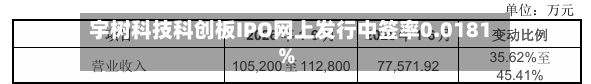 宇树科技科创板IPO网上发行中签率0.0181%