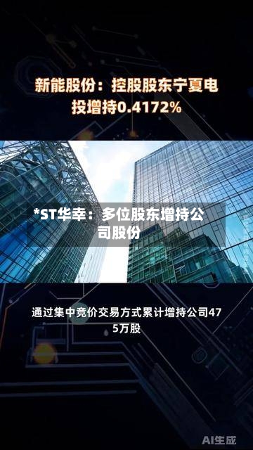 *ST华幸：多位股东增持公司股份