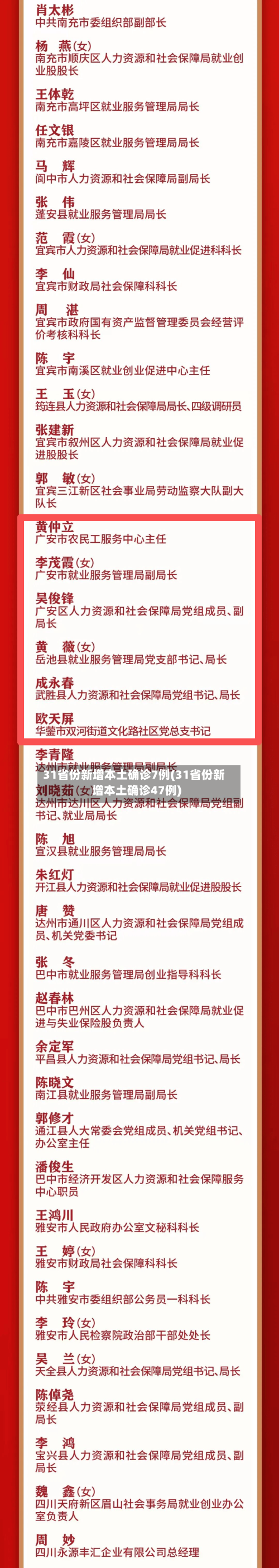 31省份新增本土确诊7例(31省份新增本土确诊47例)