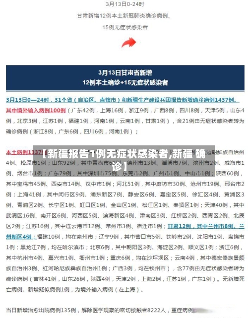 【新疆报告1例无症状感染者,新疆 确诊】-第3张图片
