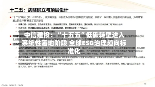 中信建投：“十五五”低碳转型进入系统性落地阶段 全球ESG治理趋向标准化