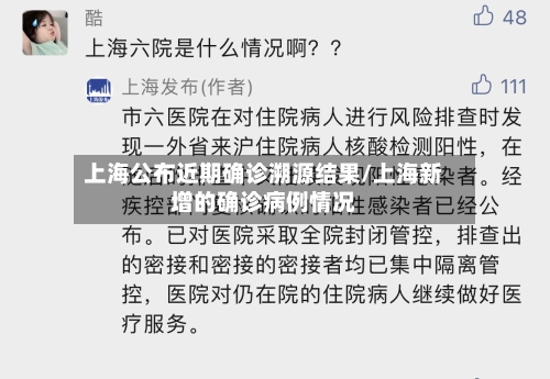 上海公布近期确诊溯源结果/上海新增的确诊病例情况