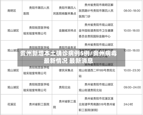 贵州新增本土确诊病例5例/贵州病毒最新情况 最新消息