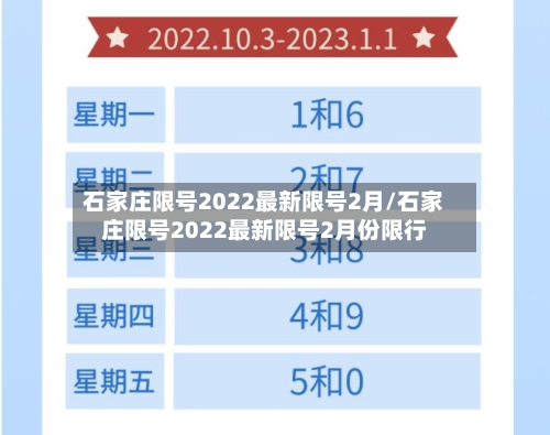 石家庄限号2022最新限号2月/石家庄限号2022最新限号2月份限行