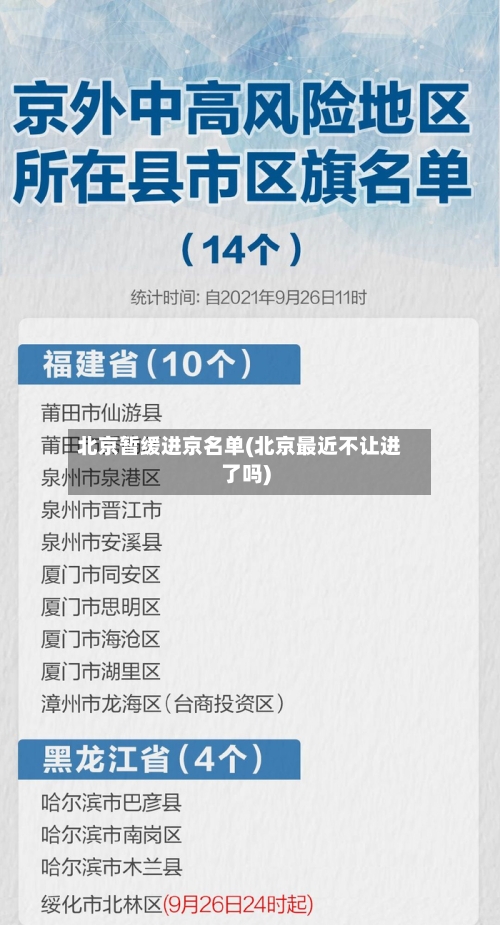 北京暂缓进京名单(北京最近不让进了吗)